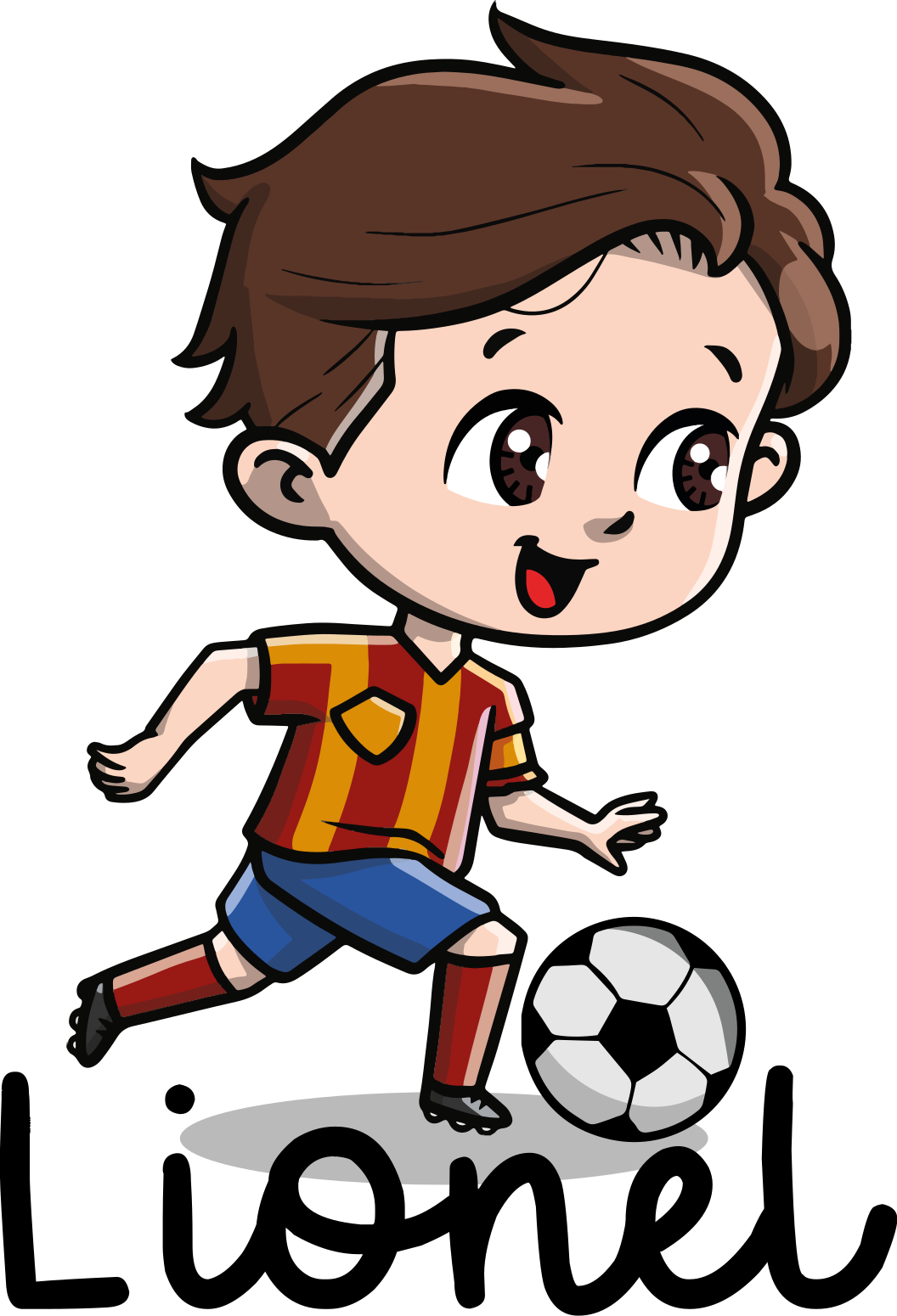 Poster fudbal dječak nogometaš s imenom - TenStickers