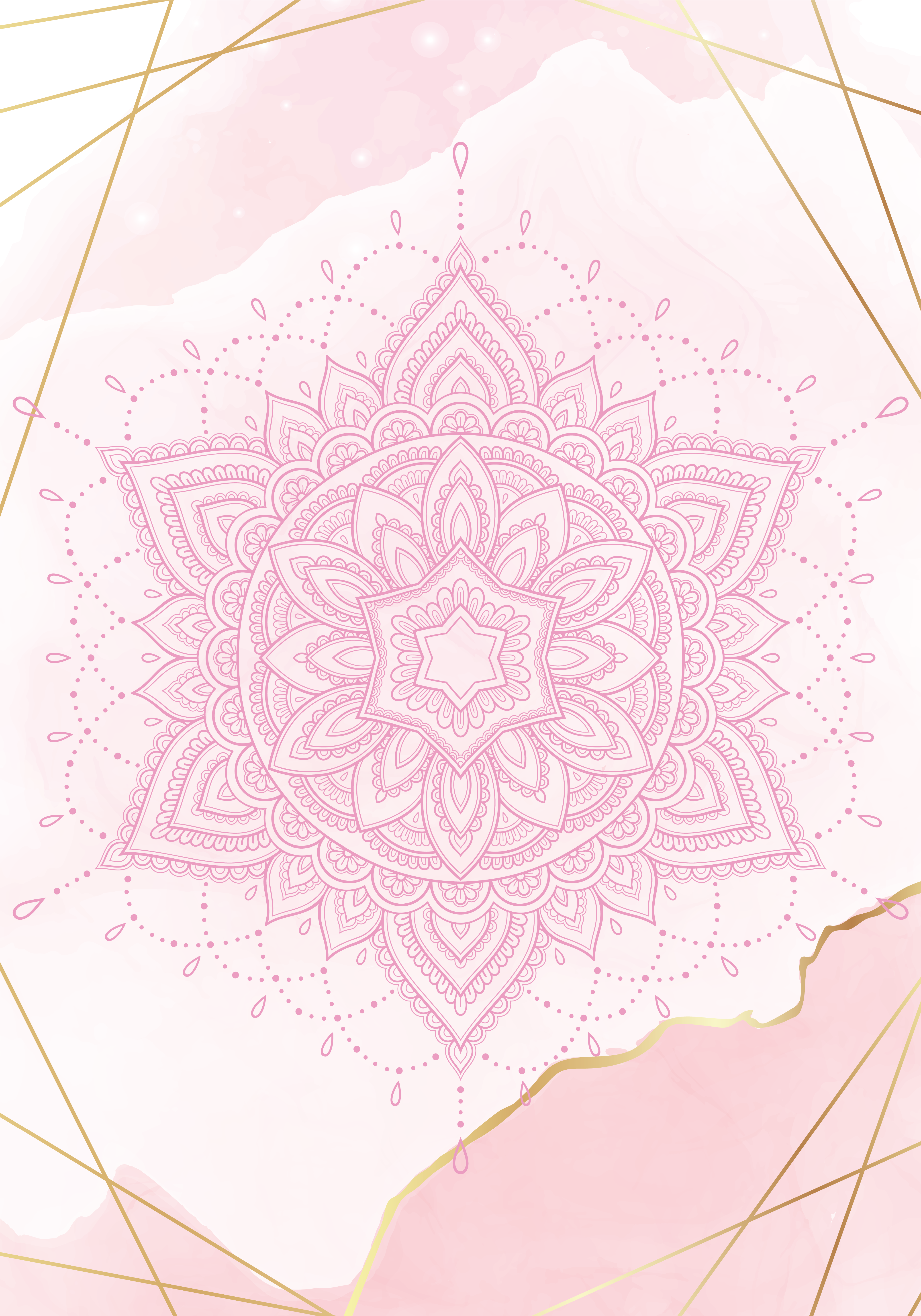Poster zen ružičasta akvarel mandala - TenStickers
