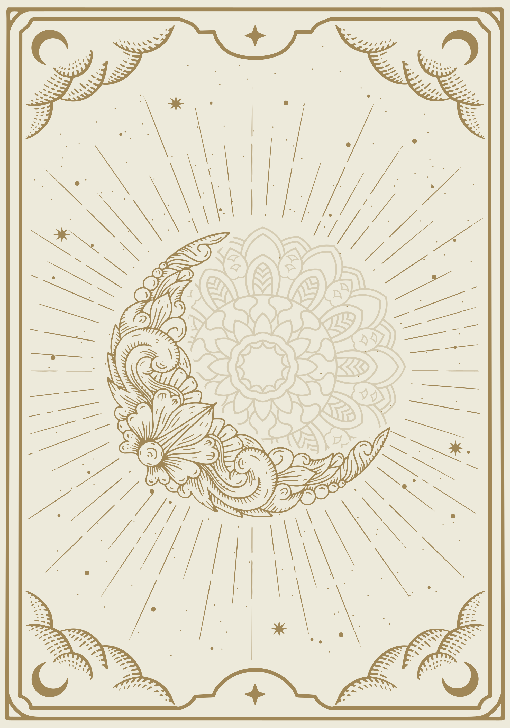 Poster zen mjesečeva mandala - TenStickers