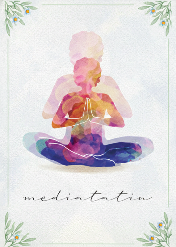 Poster zen meditacijska silueta - TenStickers