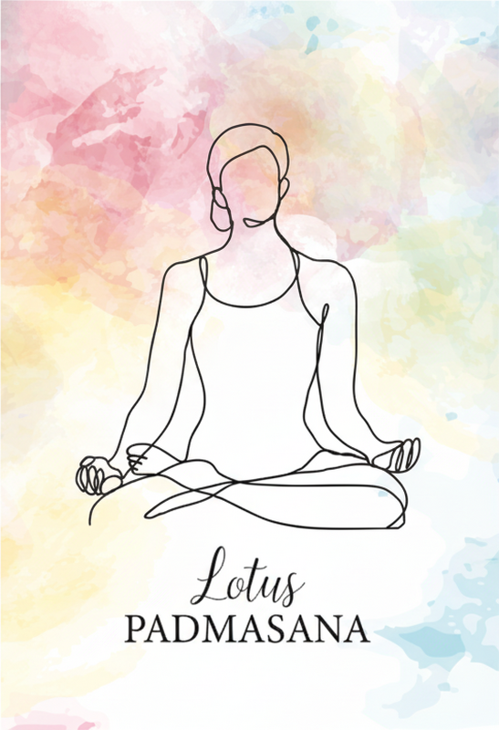 Poster zen linijski crtež meditacijske poze - TenStickers