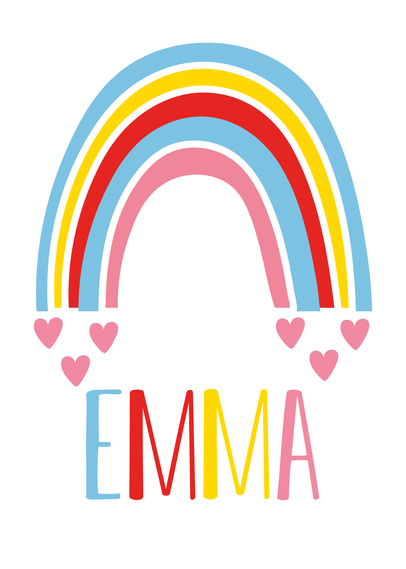 Duga s personaliziranim plakatom s imenom - TenStickers