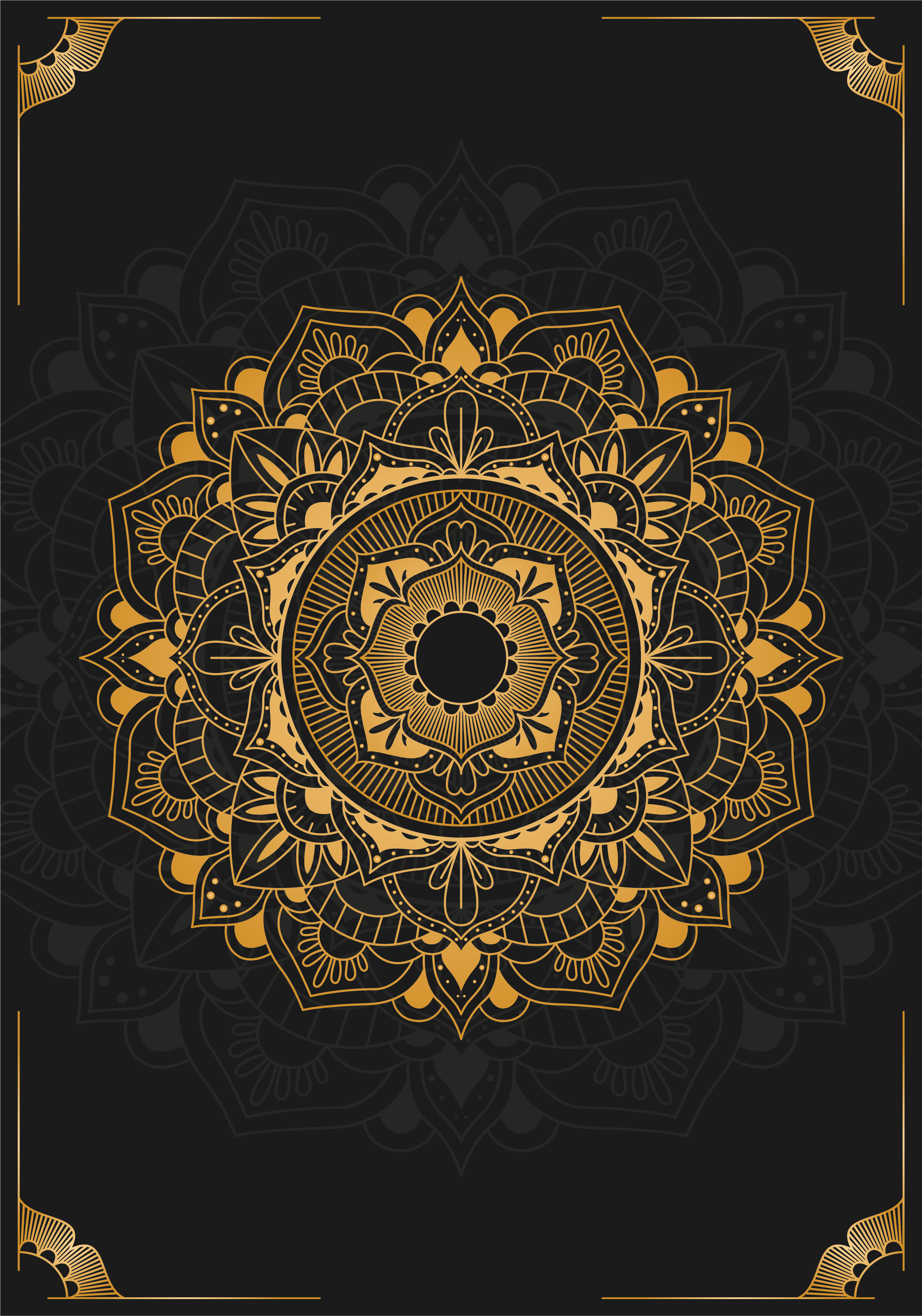 Plakat s crnim leptirom mandala - TenStickers