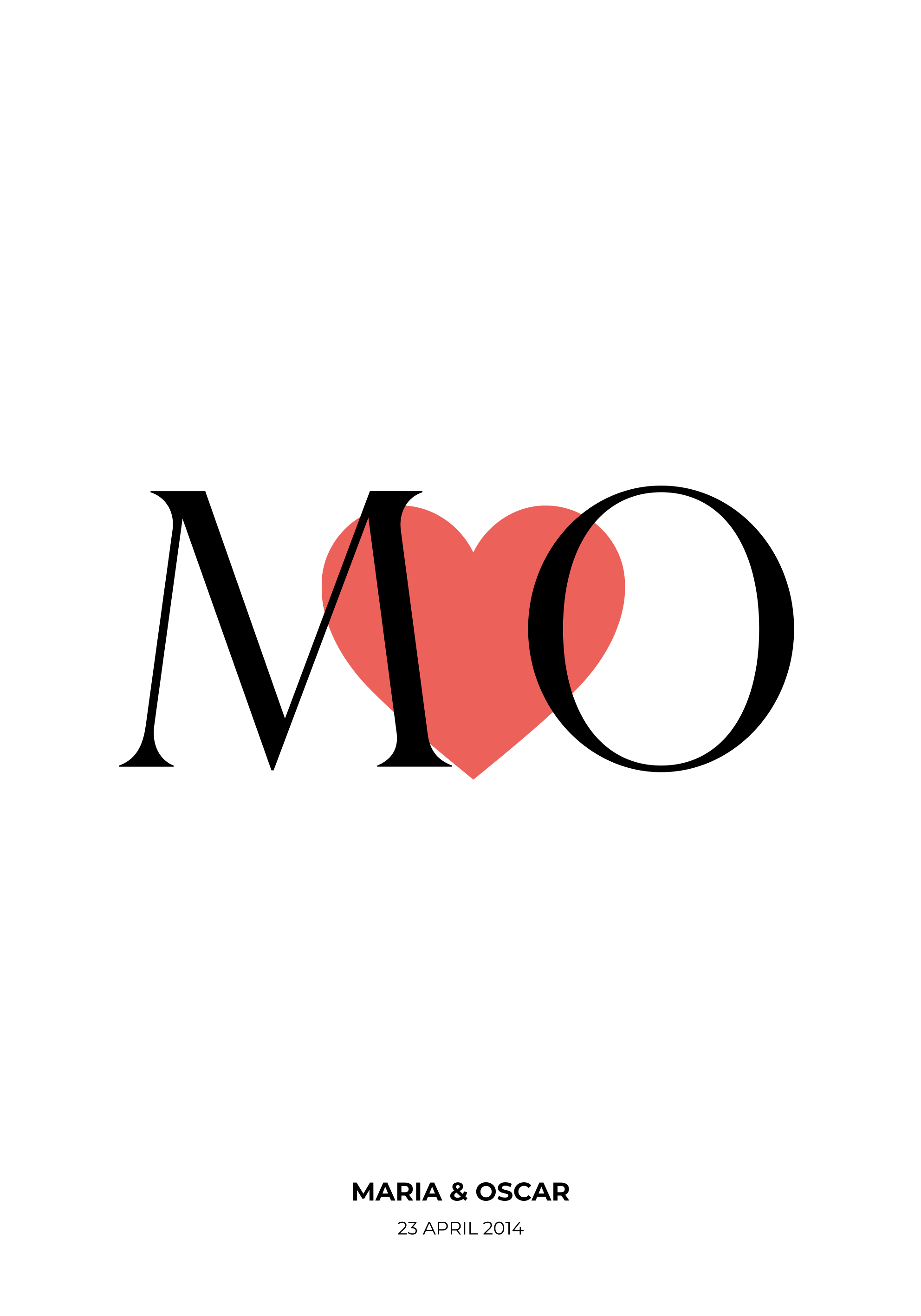 Inicijali prilagođena ljubav prilagodljivi poster - TenStickers