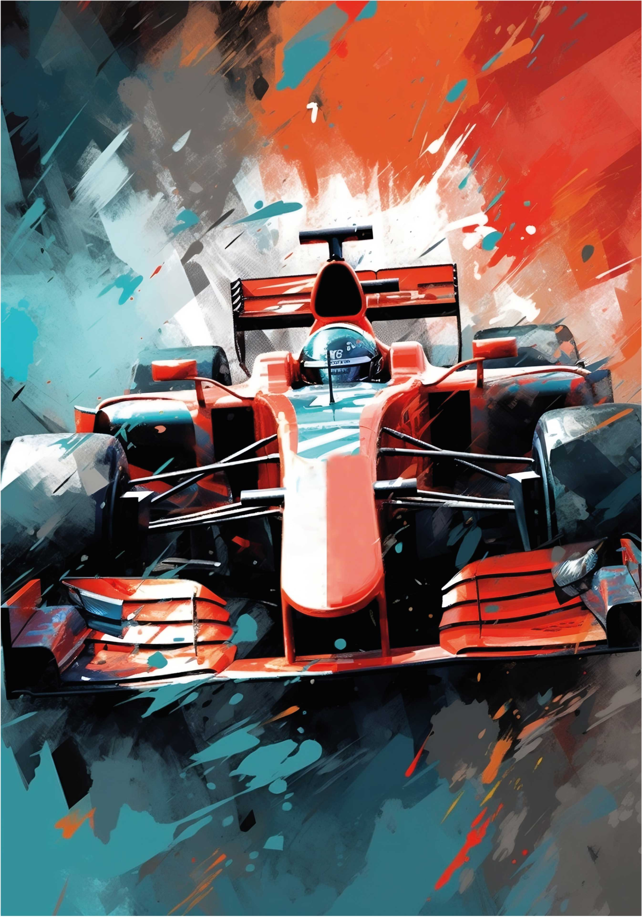 Poster F1 crveni automobil - TenStickers