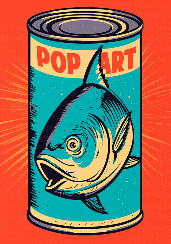 Pop art plakat konzerva tune - TenStickers