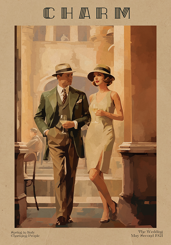 Art Deco plakat časopis o šarmu - TenStickers