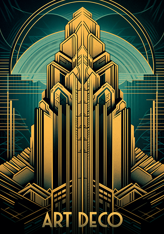 Art deco plakat art deco toranj - TenStickers