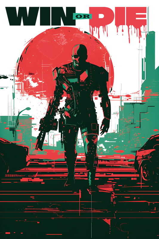 Poster video igre kibernetički android - TenStickers