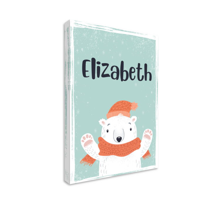 Slatko ime s personaliziranim platnom bijelog medvjeda - TenStickers