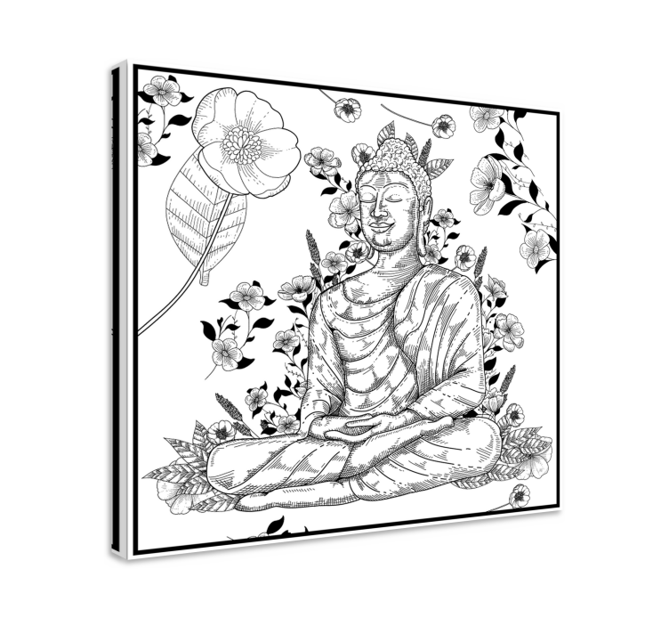 Zidna umjetnost buda blanco y crnački buddha - TenStickers