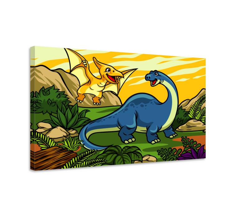 Dječji dinosaur s pejzažnom platnom - TenStickers