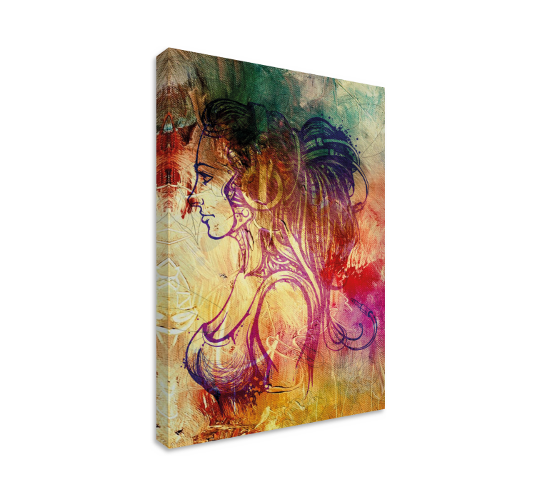 Slika na platnu ljudi i likovi elegantna silueta profila - TenStickers