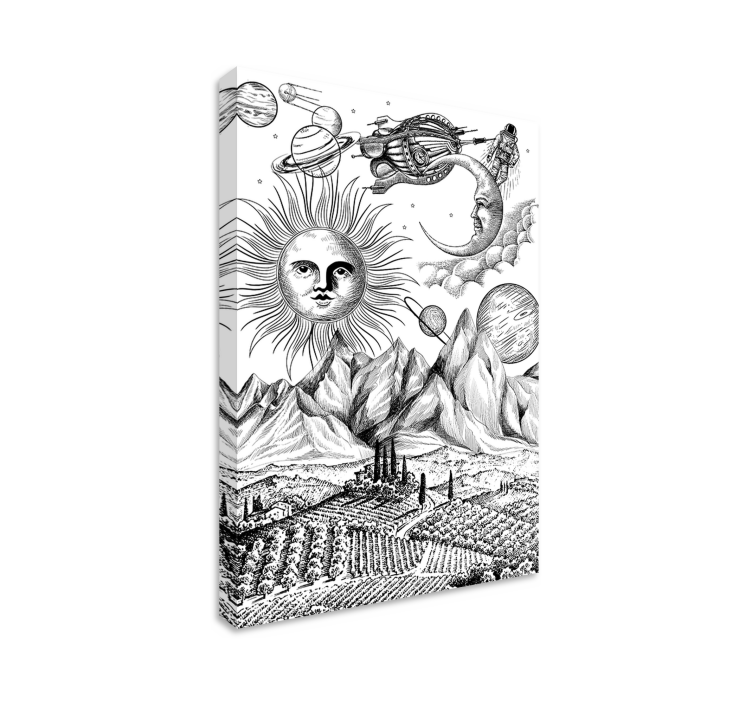 Grafike na platnu velikog kolaža iz svemira - TenStickers