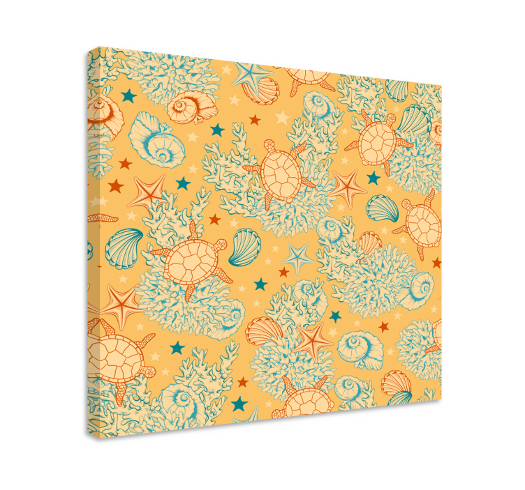Slika na platnu more uzorak morskih kornjača - TenStickers