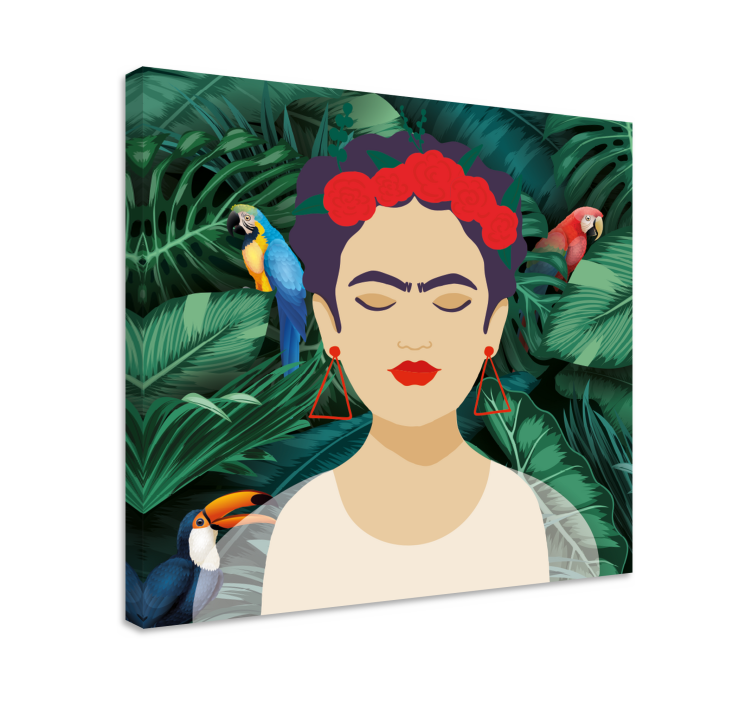 Slika na platnu ljudi i likovi inspirirana fridom kahlo - TenStickers