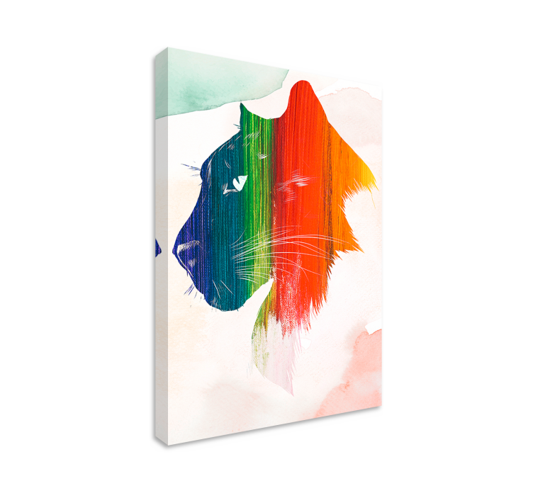 Slika na platnu mačke s profilom šarenog lava - TenStickers