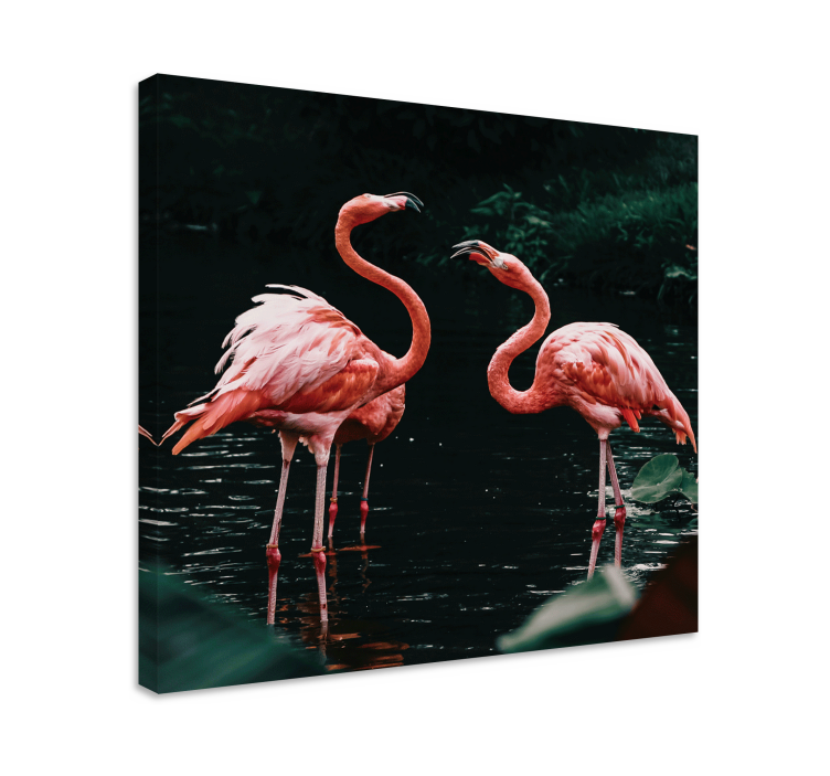 Slika na platnu ptica flamingosi u sumraku - TenStickers