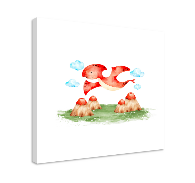 Slika na platnu dinosauri letjelica crvena stvorenja - TenStickers