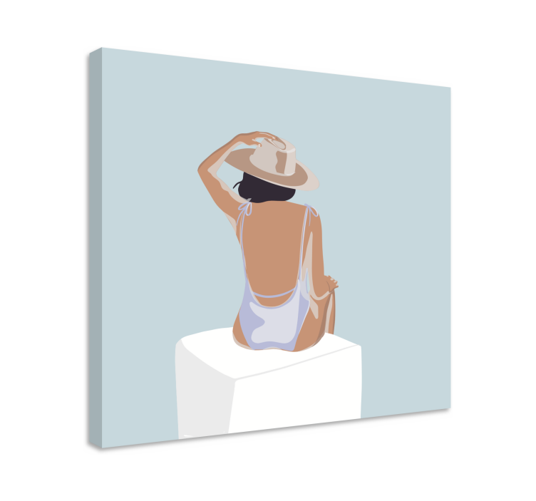 Modna djevojka zidni printovi u minimalističkom stilu - TenStickers