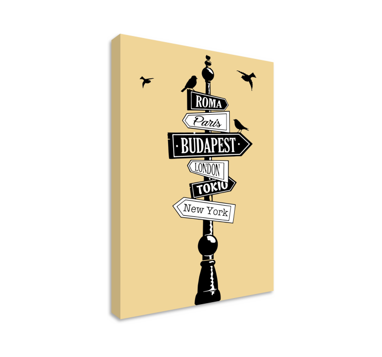 Slika na platnu gradova smjerokaz gradova - TenStickers