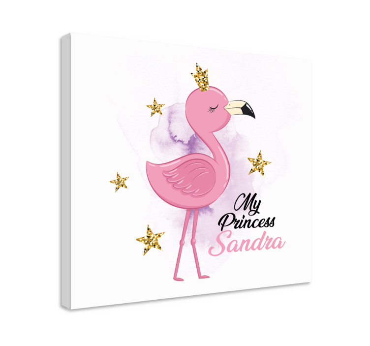 Slika na platnu životinje moja princeza flamingo sa imenom - TenStickers