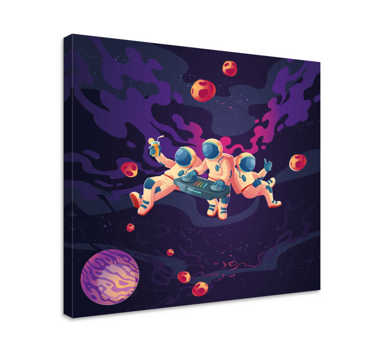 Slika na platnu video igre astronauti igraju zajedno - TenStickers