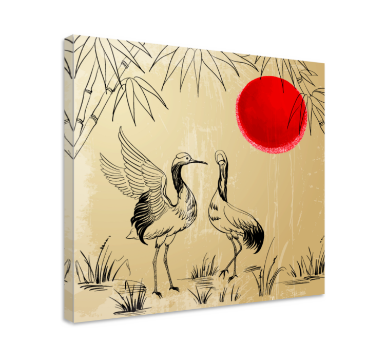 Slika na platnu mandala Ždralovi i sunce - TenStickers