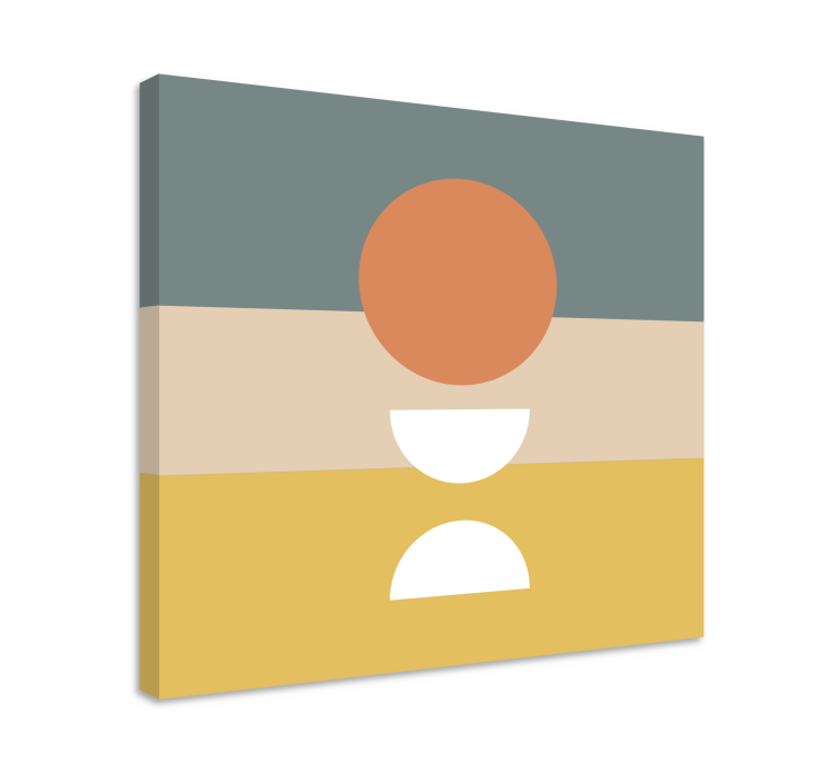 3 prugaste s kružnom zastavom geometrijsko platno - TenStickers