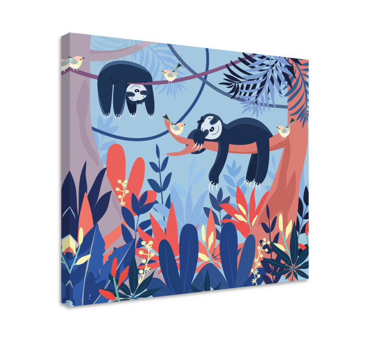 Slika na platnu životinje lenjivci na grani - TenStickers