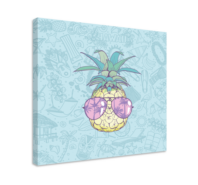 Slika na platnu voće ananas s naočalama - TenStickers