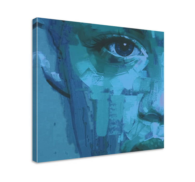 Slika na platnu ljudi i likovi detalj oka plavo - TenStickers