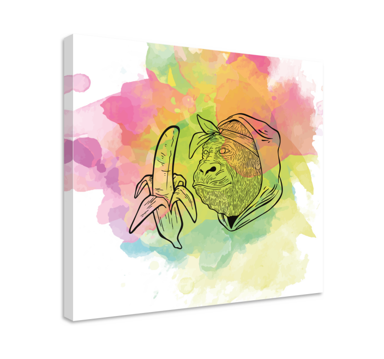 Slika na platnu abc i slova gorila s bananom - TenStickers