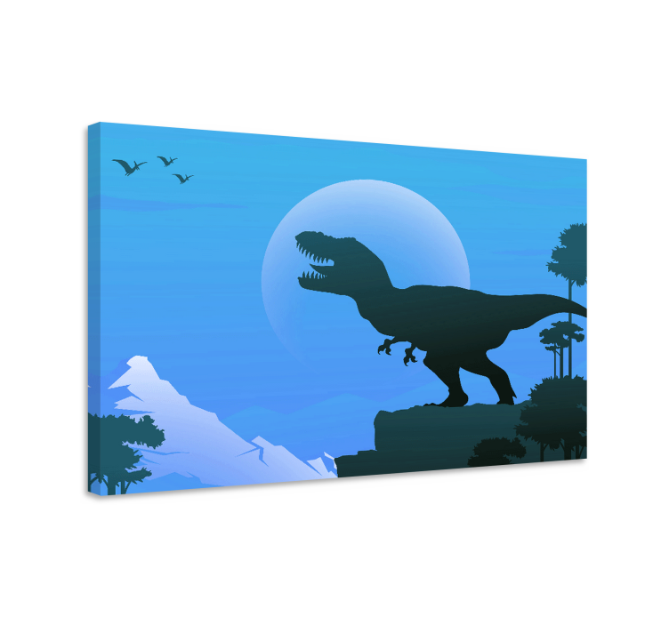 Slika na platnu dinosauri t-rex silueta - TenStickers