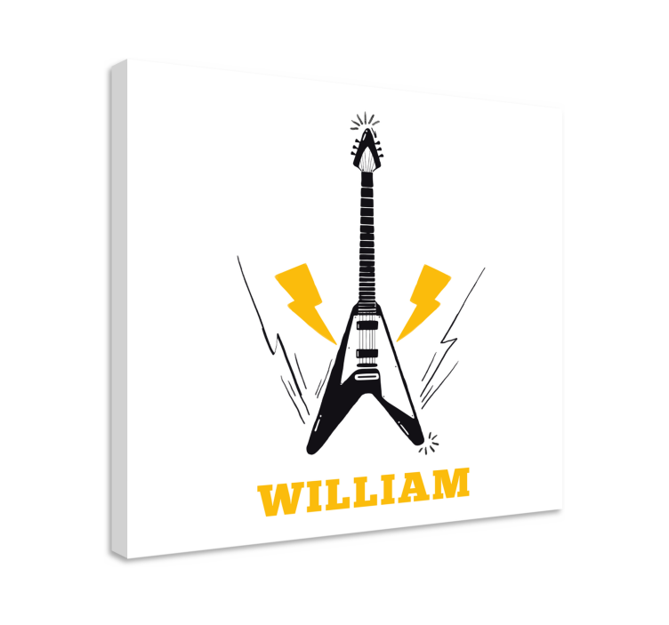 Ručno nacrtana električna gitara s imenom - TenStickers