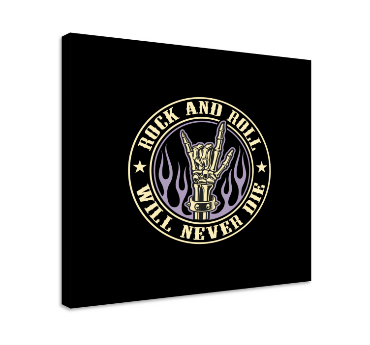 Rock ručni znak u vatri s tekstualnim glazbenim platnom - TenStickers