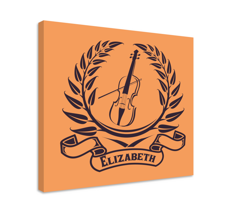 Slika na platnu muzika emblem od violinskih lovora - TenStickers