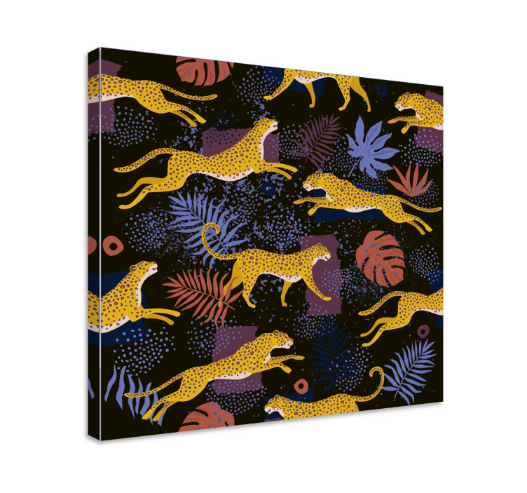 Slika na platnu psi skakutavi žuti psi - TenStickers