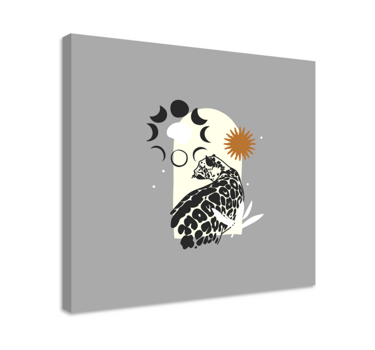 Slika na platnu slon s jaguarom i nebeskim elementima - TenStickers