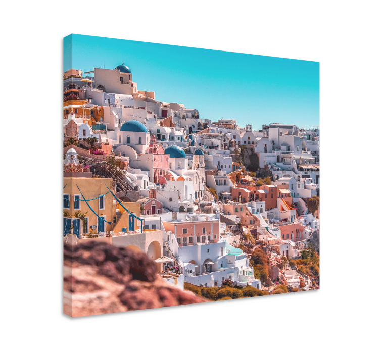 Slika na platnu gradova santorini slikoviti pogled - TenStickers