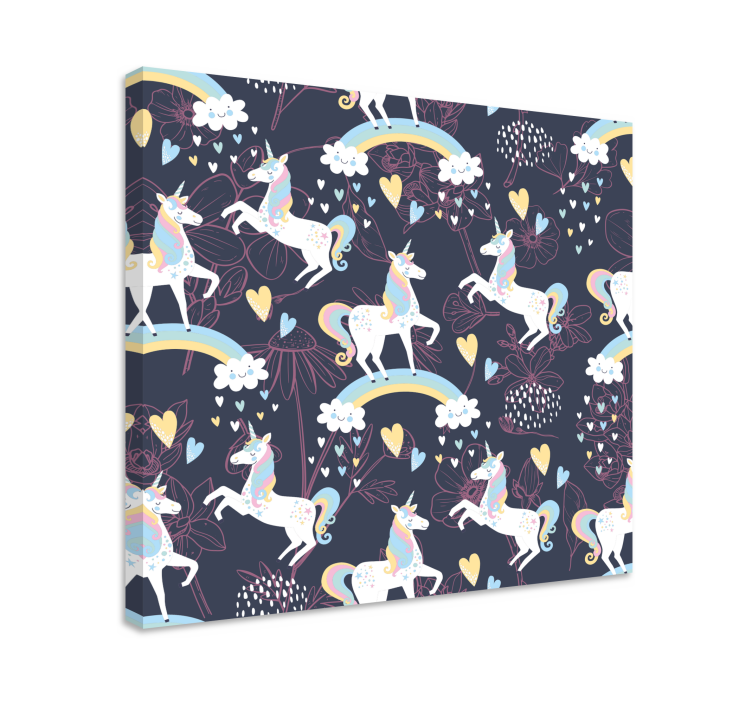 Slika na platnu jednorog očaravajući jednorzi igraju se - TenStickers