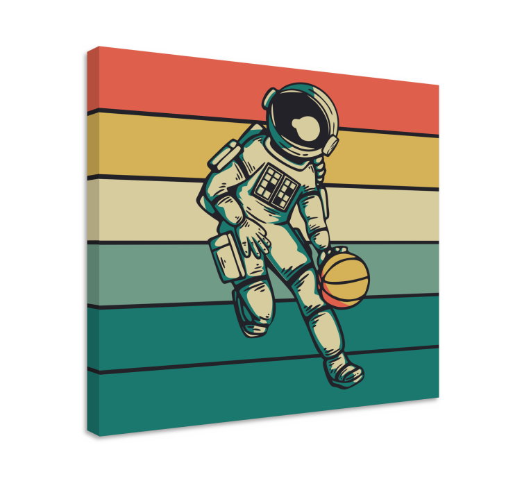 Slika na platnu sport astronaut koji igra košarku - TenStickers