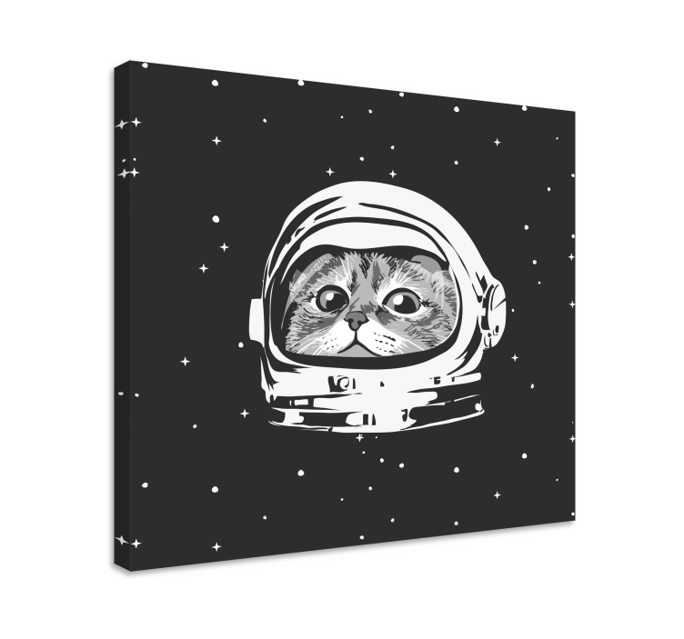 Slika na platnu mačke crno-bijeli astronaut - TenStickers