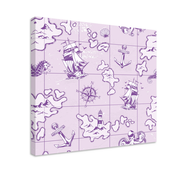 Slika na platnu more vintage pomorski kompas - TenStickers