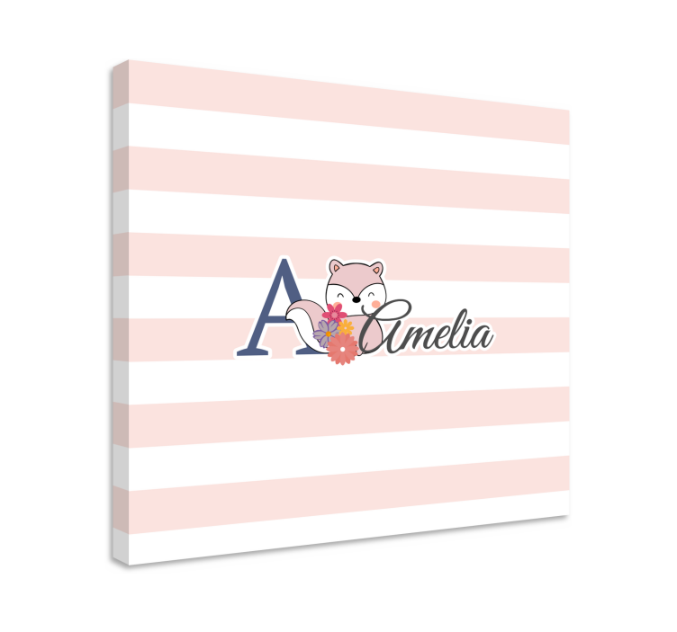 Slika na platnu vrtić s personaliziranim simpatičnim lisicom - TenStickers