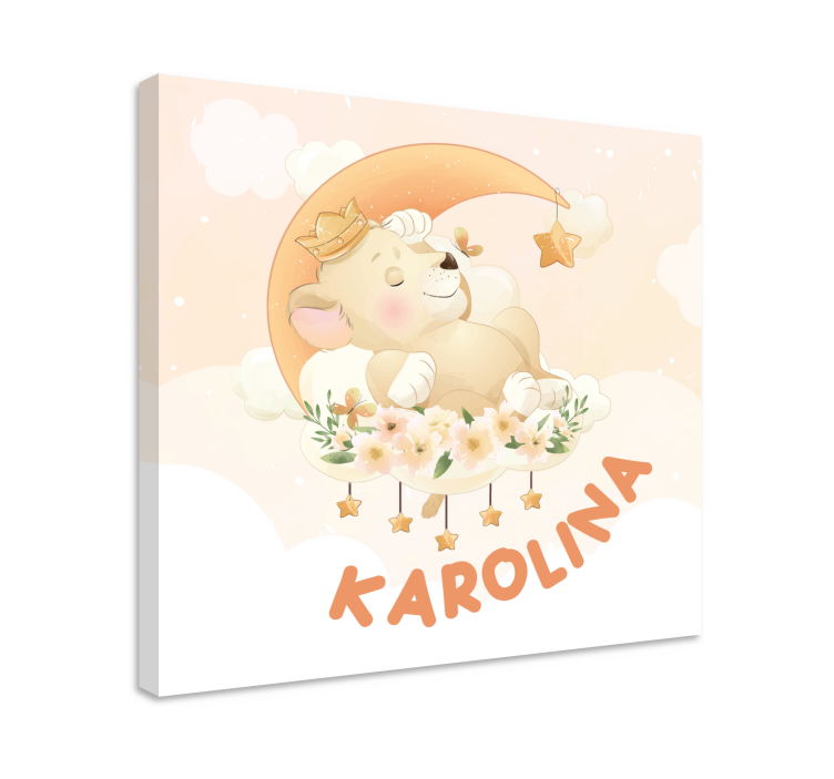 Slika na platnu vrtić pospan medvjed sanja - TenStickers