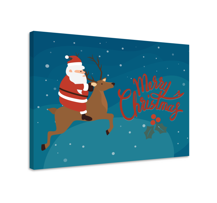 Santa claus sobovi božićni otisci na platnu - TenStickers