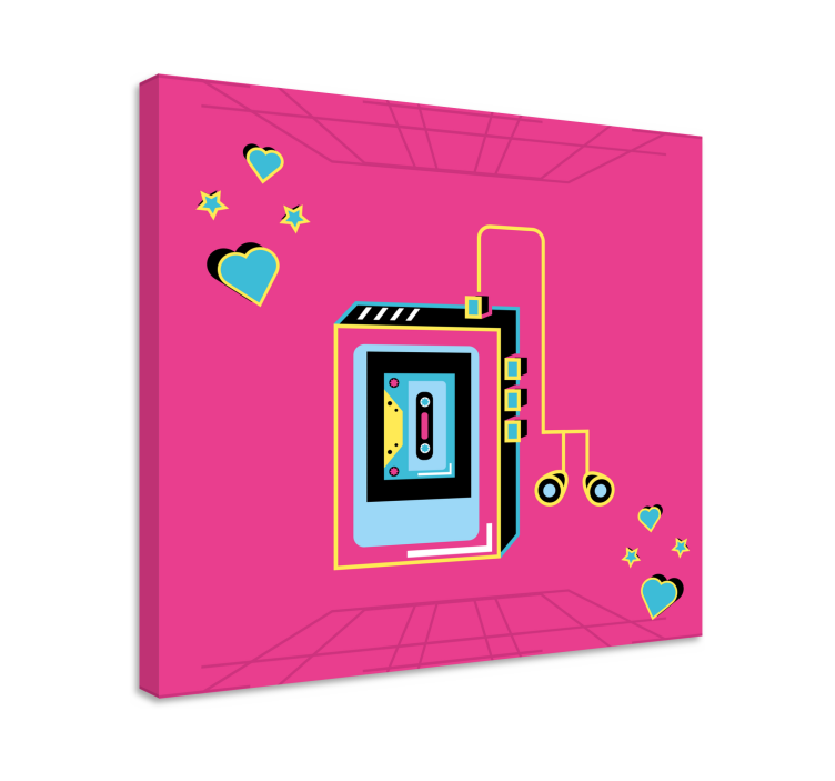 Slika na platnu muzika retro kaseta ljubav - TenStickers