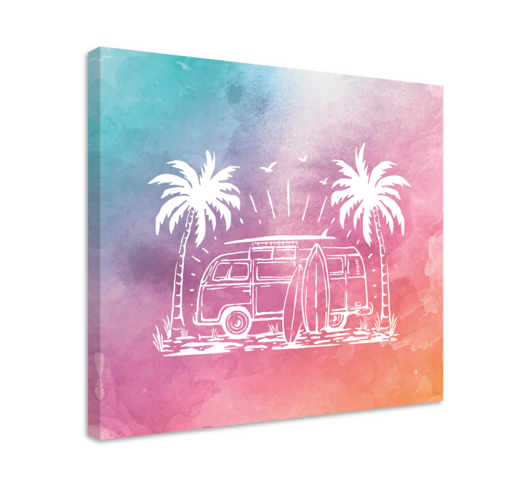 Slika na platnu gradova retro surf kombi - TenStickers