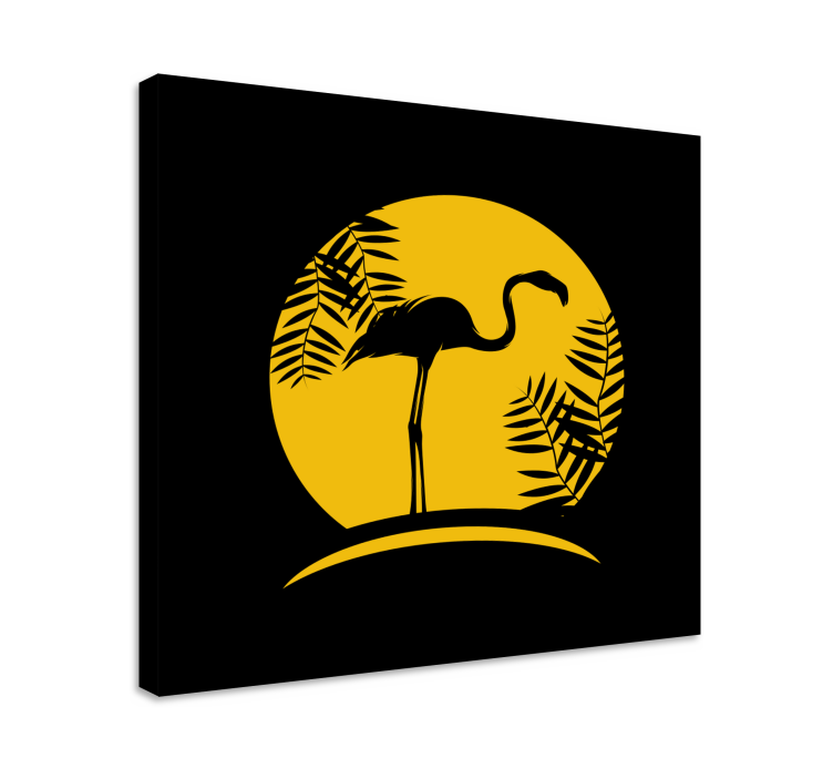 Slika na platnu ptica elegantna silueta flaminga - TenStickers